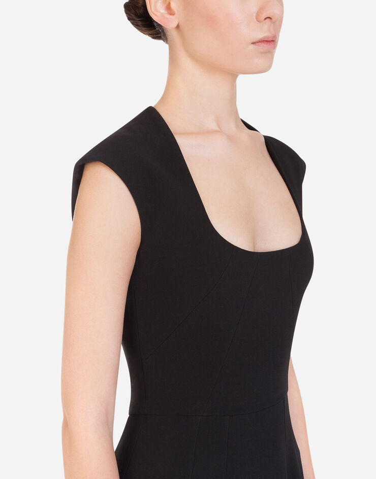 Dolce & Gabbana Longuette dress in cady Black F6I8GTFURDV