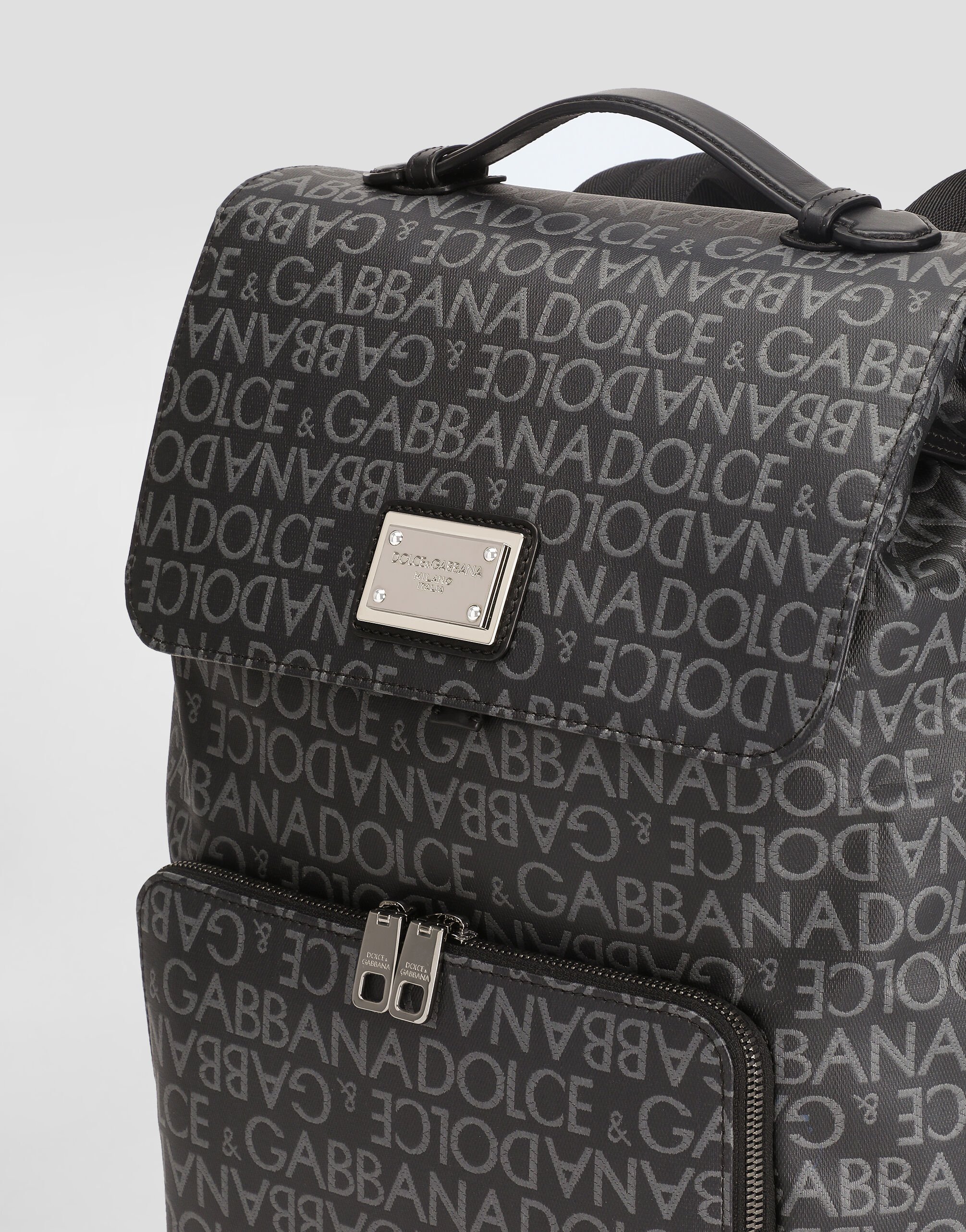 Coated jacquard backpack in Multicolor for Men