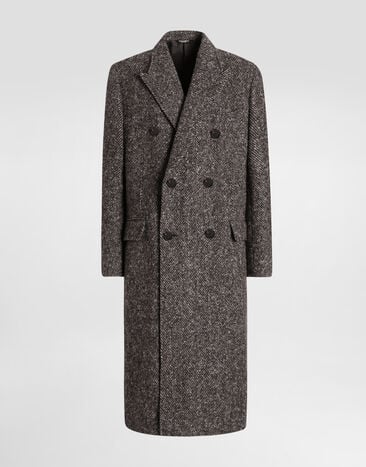 Dolce & Gabbana Double-breasted herringbone coat Multicolor G038ZTFC2FD