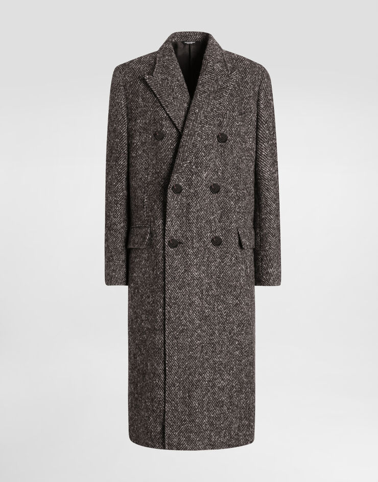 Dolce & Gabbana Double-breasted herringbone coat Multicolor G038ZTFC2FD