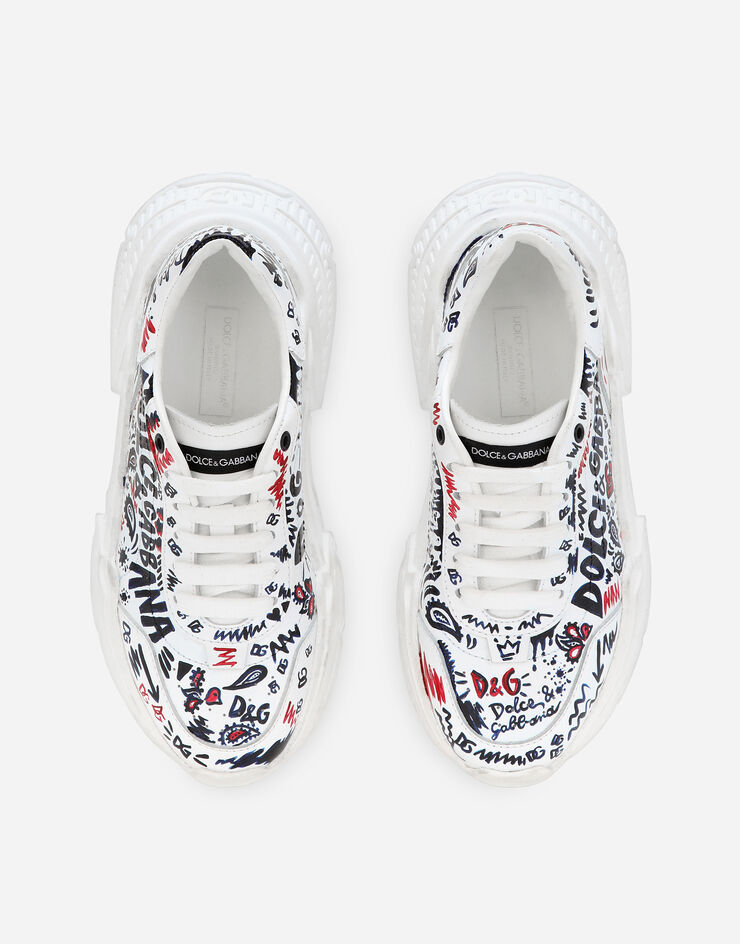 Dolce & Gabbana Zapatilla Daymaster en piel de becerro con estampado de grafiti Multicolor DA5147AI668