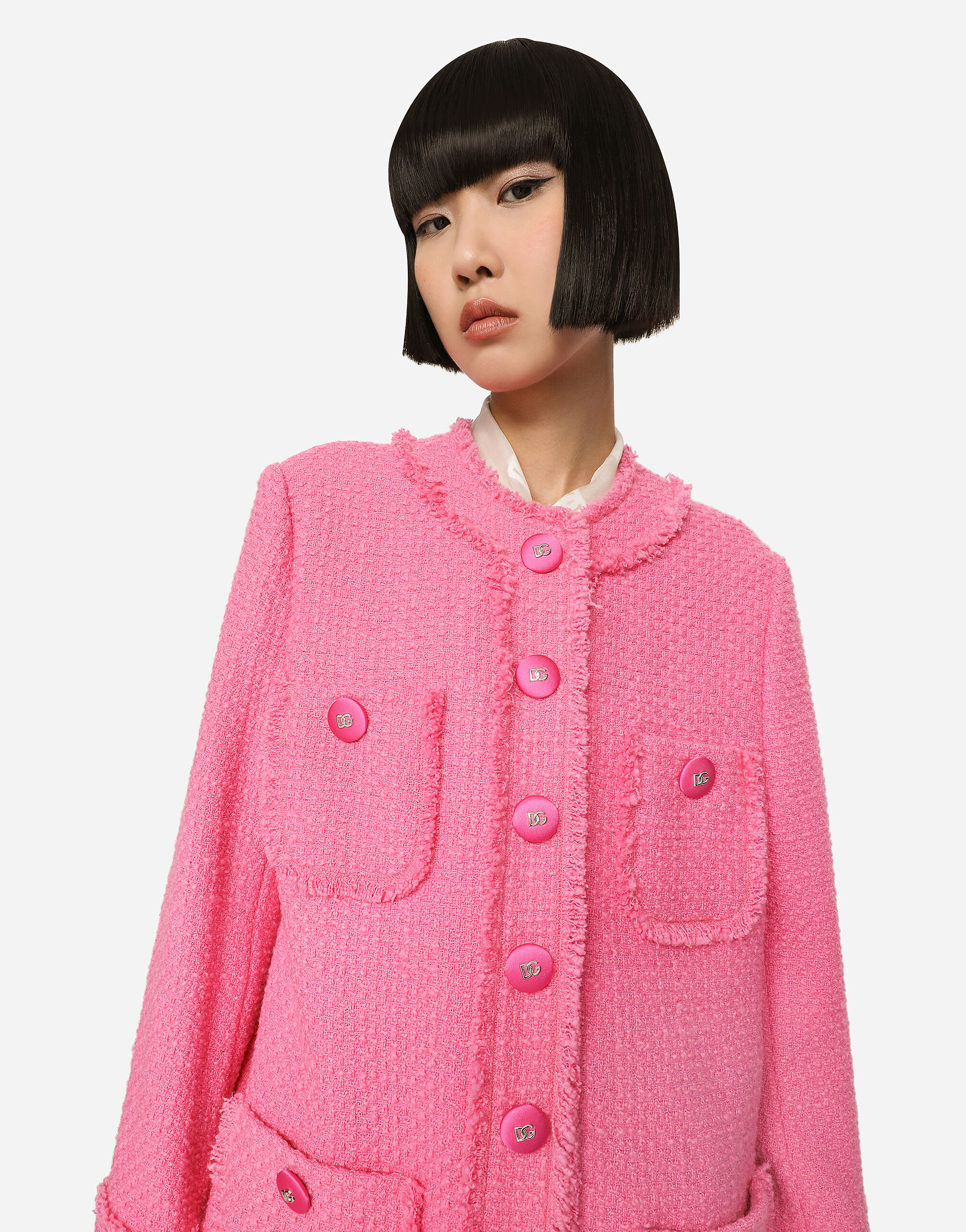 Dolce and gabbana pink coat on sale