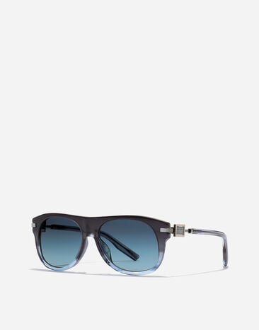Dolce & Gabbana Metal Plaque Sunglasses Dolce & Gabbana Metal Plaque Sunglasses Gradient striped blue VG4546VP519