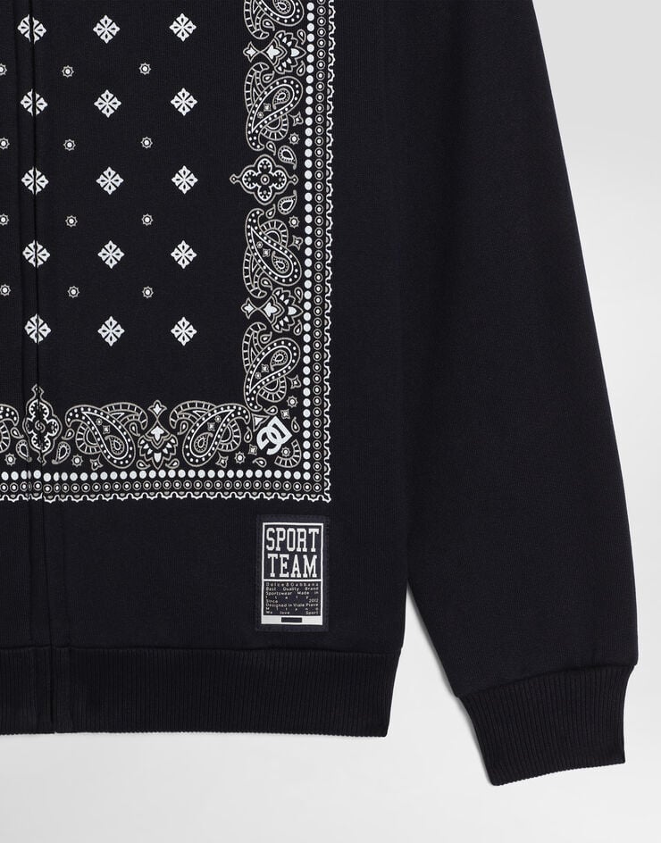 Dolce & Gabbana Cotton sweatshirt with bandana-print Dolce & Gabbana Cotton sweatshirt with bandana-print Blue L4JWNXG7P7I