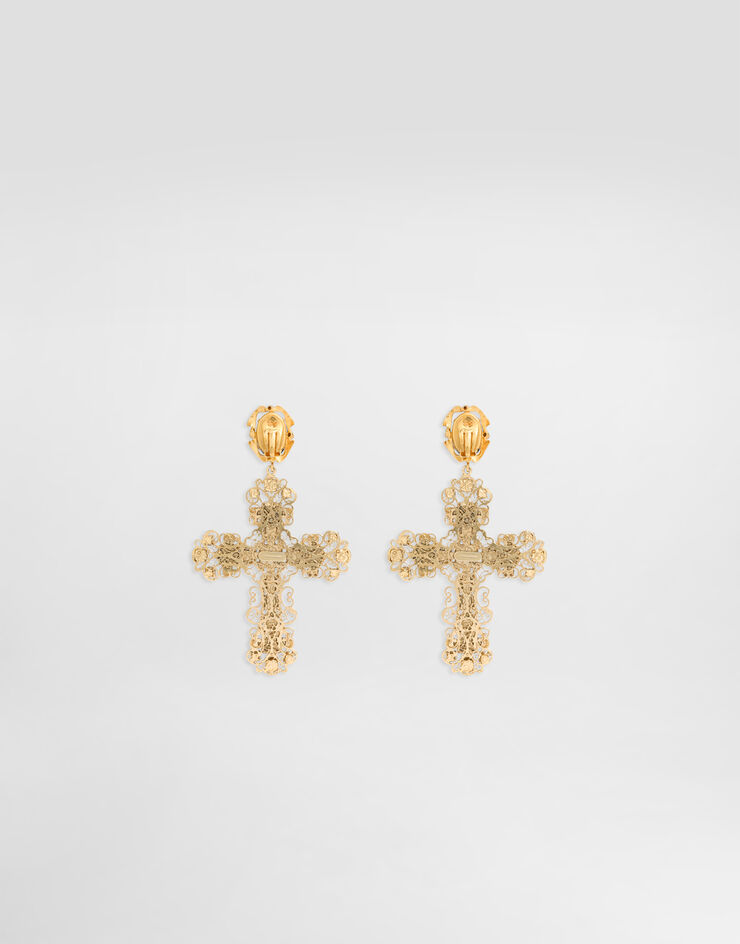 Dolce & Gabbana Clip earrings with crosses Multicolor WES6V2W1111