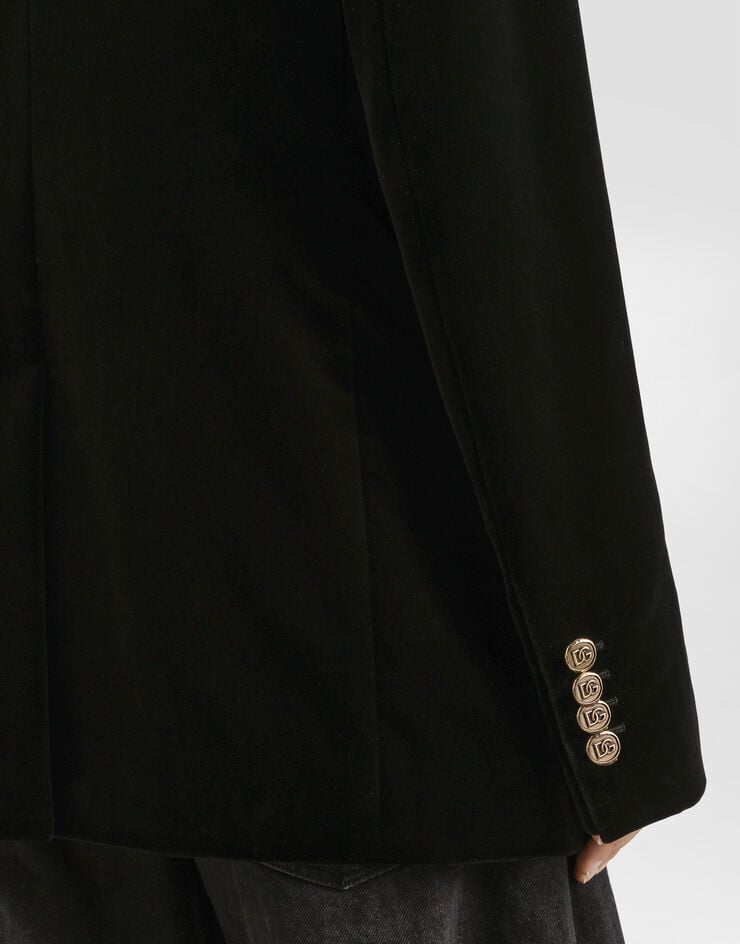 Dolce & Gabbana Smooth velvet jacket Black F29V1TFUVG7