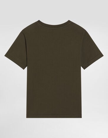 Dolce & Gabbana T-shirt en jersey avec appliqué brodé Grey L4JTJUG7PTQ