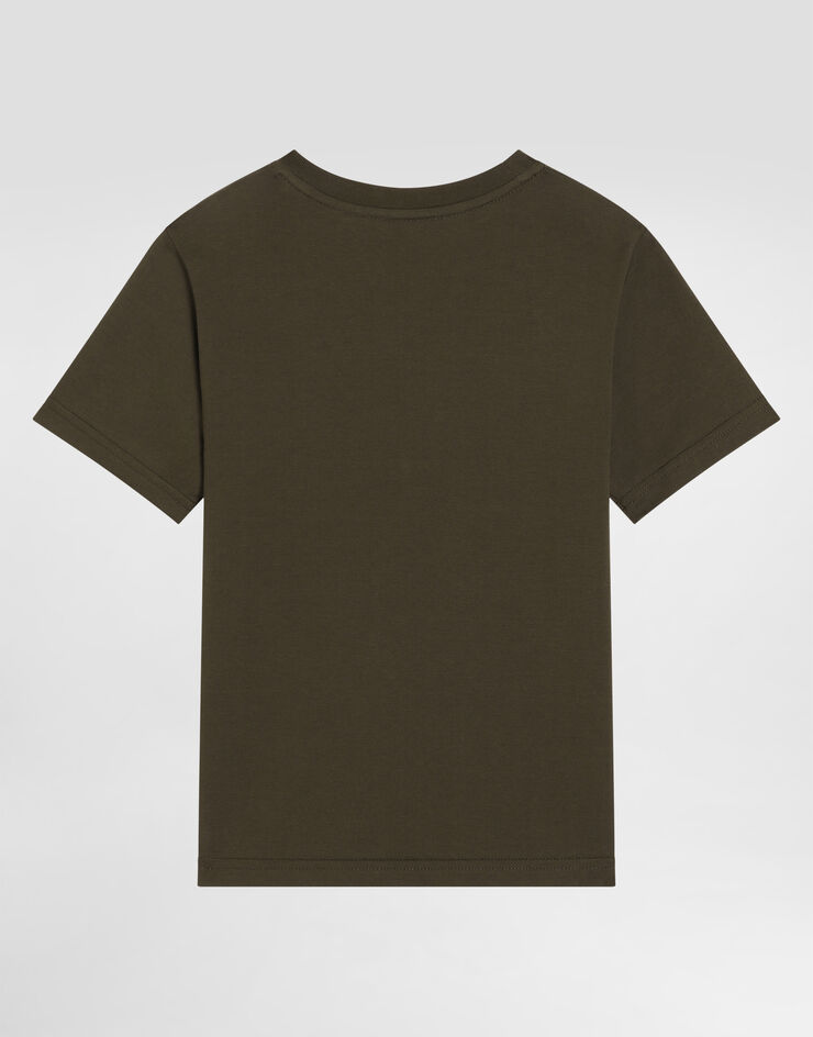 Dolce & Gabbana Jersey t-shirt with embroidered appliqué Grey L4JTJUG7PTQ