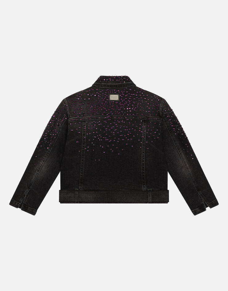 Dolce & Gabbana Denim jacket with rhinestone details Negro L51B91LDC00