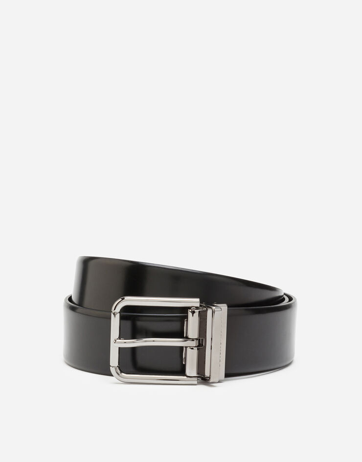 Dolce & Gabbana Ceinture en cuir de veau brossé Noir BC4524AI935