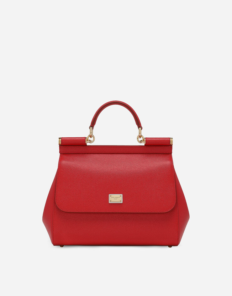 Dolce & Gabbana Borsa Sicily media in pelle dauphine Rosso BB4347A1001