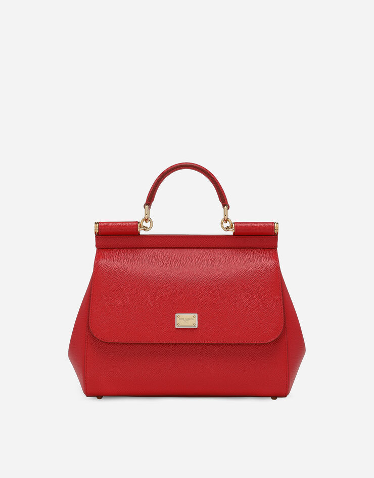 Dolce & Gabbana Medium Sicily handbag in dauphine leather Red BB4347A1001