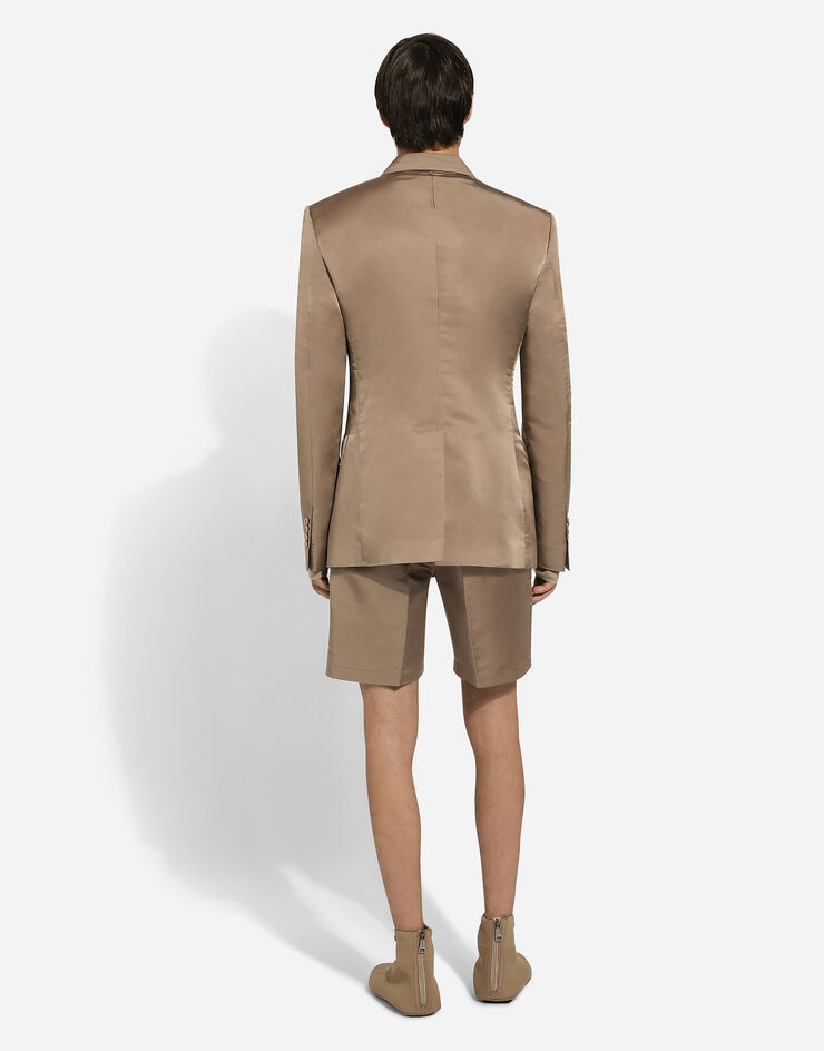 Dolce & Gabbana Double-breasted duchesse Sicilia-fit jacket Beige G2QU4TFU1JL