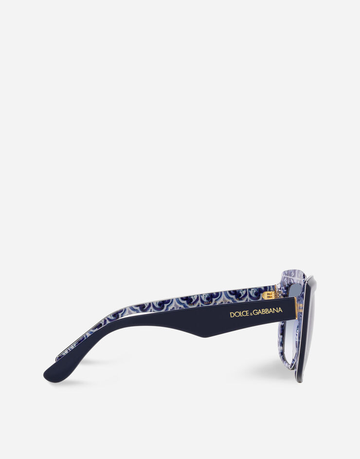Dolce & Gabbana Солнцезащитные очки New Print Синий цвет с принтом майолики VG4414VP419