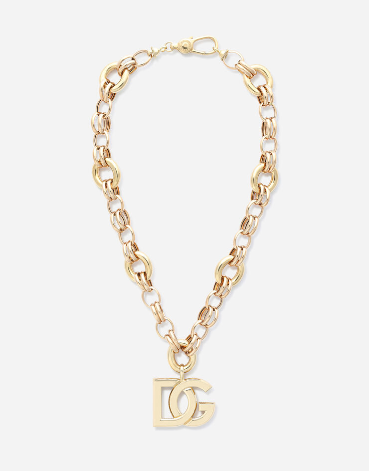 Dolce & Gabbana Halskette Logo aus 18-karätigem Gelb- und Rotgold Gelbgold WNMY8GWYR01
