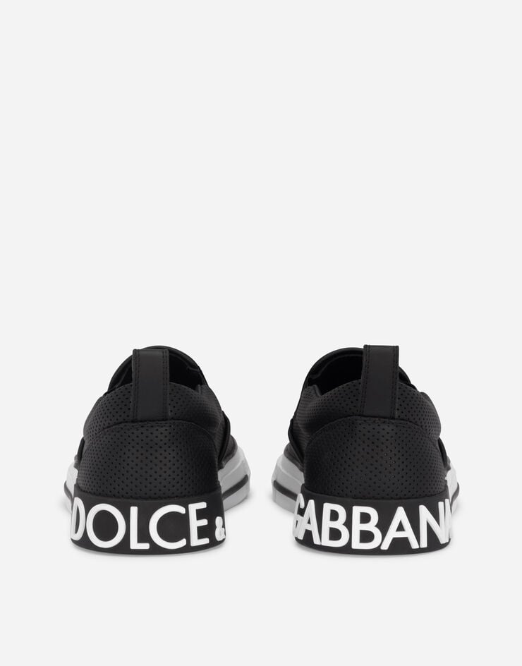 Dolce & Gabbana Perforated calfskin Custom 2.Zero slip-on sneakers Black CS1900AH348