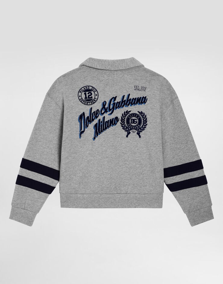 Dolce & Gabbana Jersey sweatshirt with Dolce&Gabbana print Grey L4JWMAG7PCS