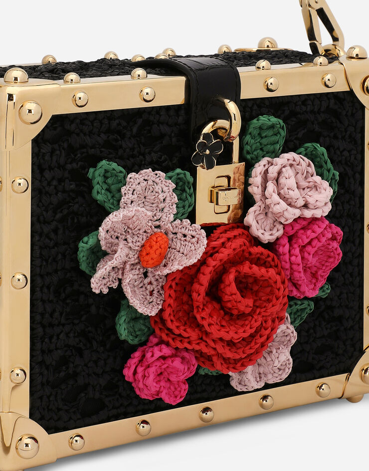 Dolce & Gabbana Sac Dolce Box en raphia travaillé au crochet Multicolore BB7165AY616