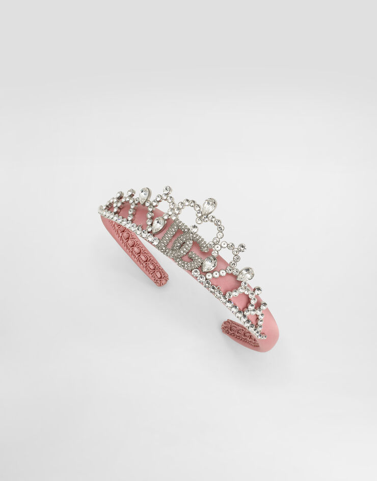 Dolce & Gabbana Tiara aus Satin und Strass Rosa WHR2J4W1111