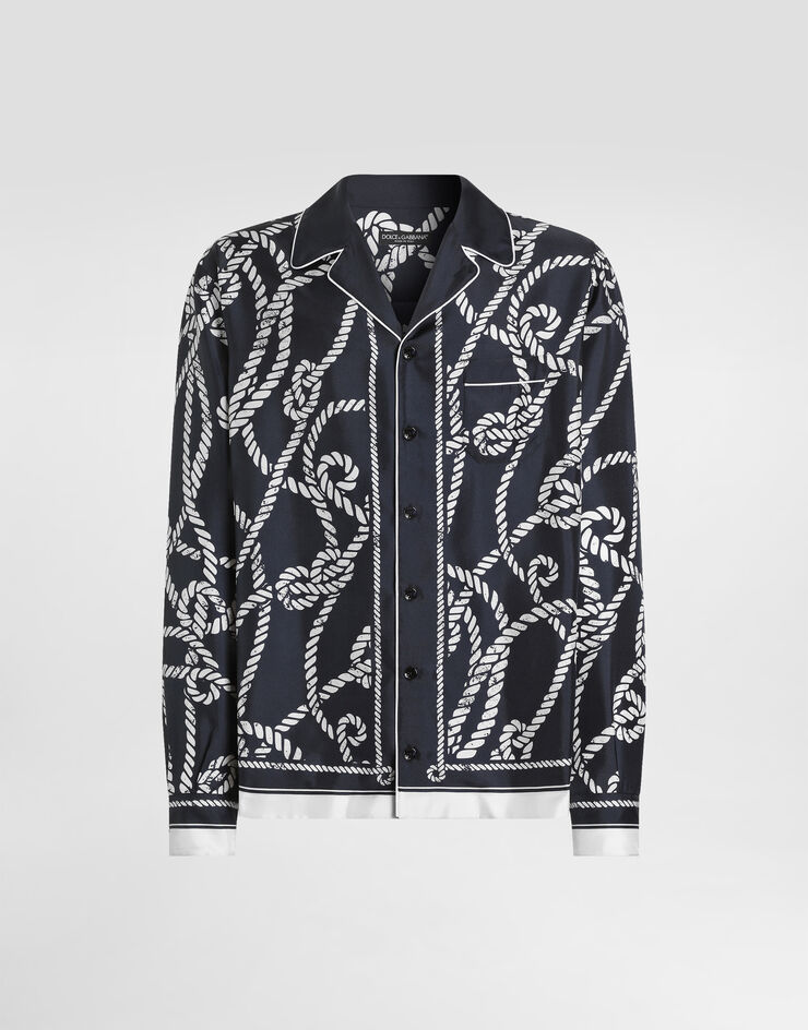 Dolce & Gabbana Camisa Vanity en twill de seda con estampado marino Dolce & Gabbana Camisa Vanity en twill de seda con estampado marino Multicolor G5IF1THI142