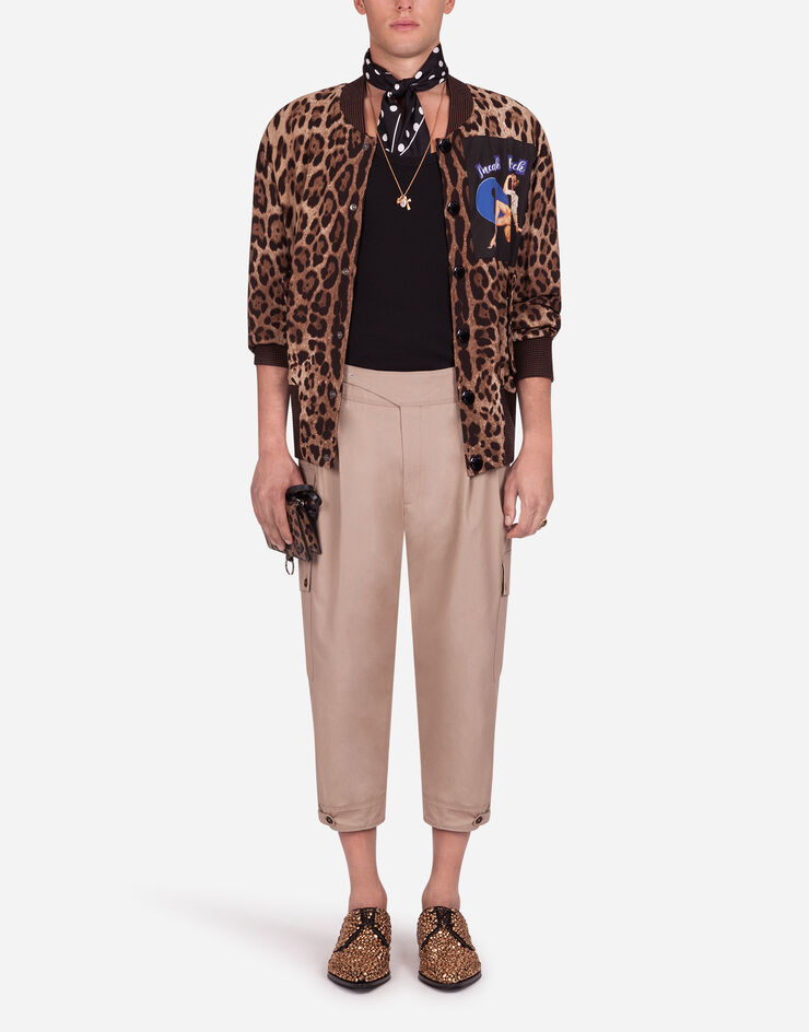 Dolce & Gabbana LEOPARD PRINT JACKET IN STRETCH CADY WITH PATCH Dolce & Gabbana LEOPARD PRINT JACKET IN STRETCH CADY WITH PATCH ANIMAL PRINT G9QR0ZG7WCT
