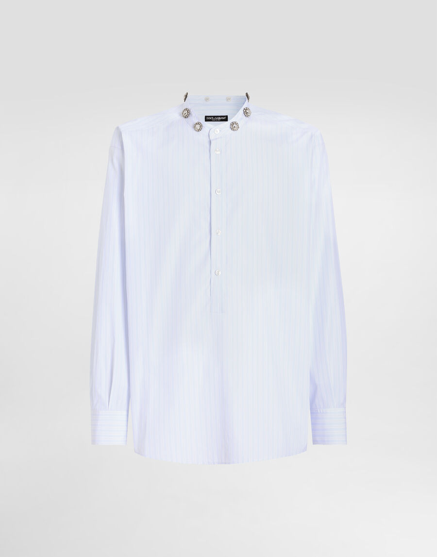 Cotton shirt with bejeweled detailing