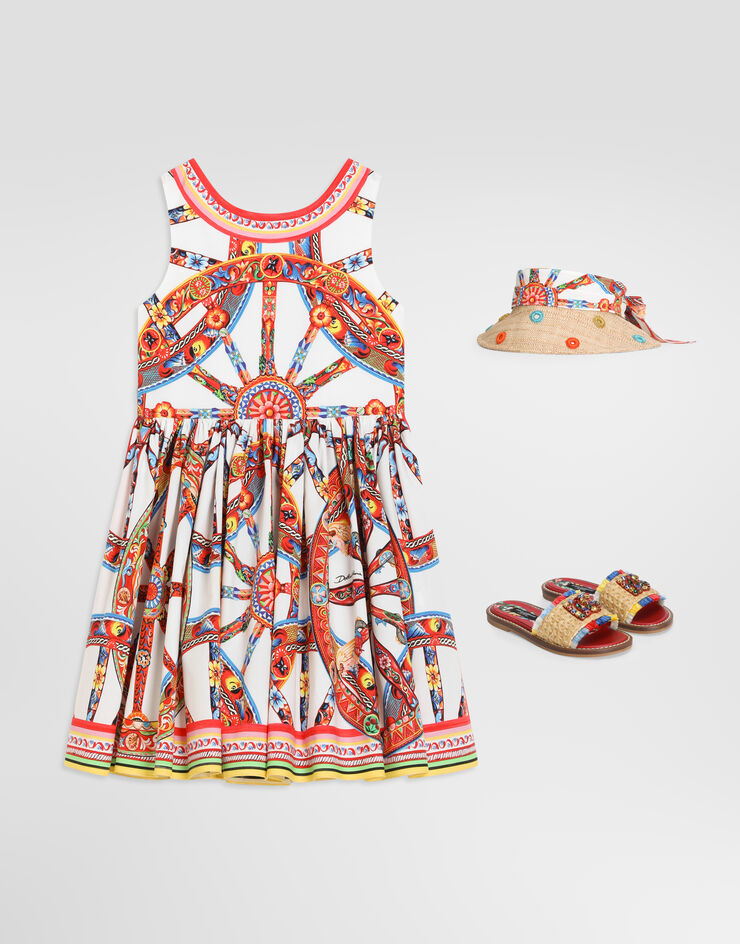 Dolce & Gabbana Carretto-print poplin dress Multicolor L54DU1FI5O4