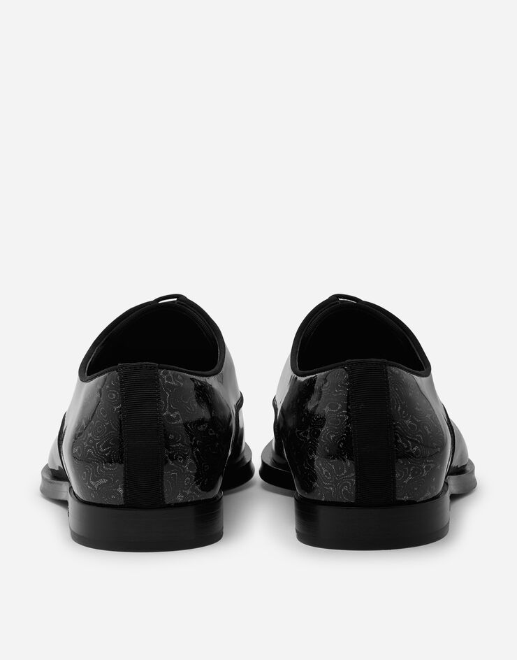 Dolce & Gabbana Derby in drop-style patent leather NEGRO/PLATEADO A10514AJ575