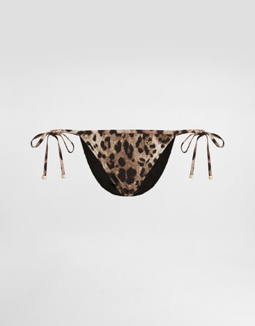 Dolce & Gabbana Leopard-print string bikini bottoms Multicolor O2A01JONO11