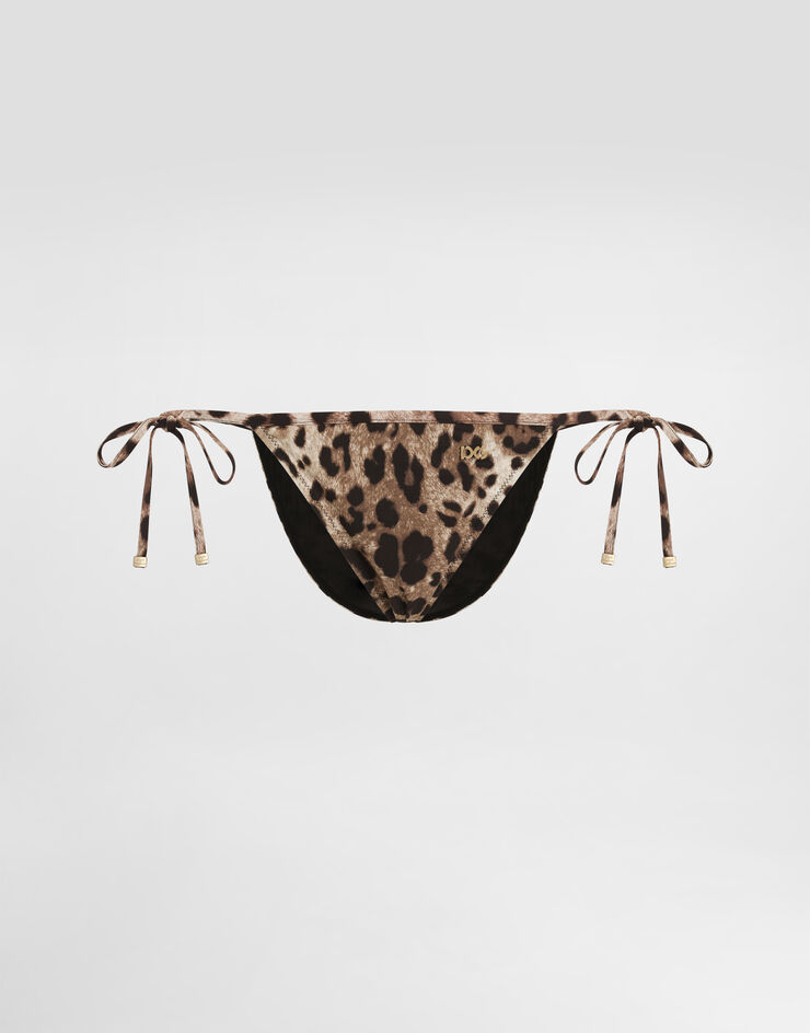 Dolce & Gabbana Leopard-print string bikini bottoms Multicolor O2A01JONO11