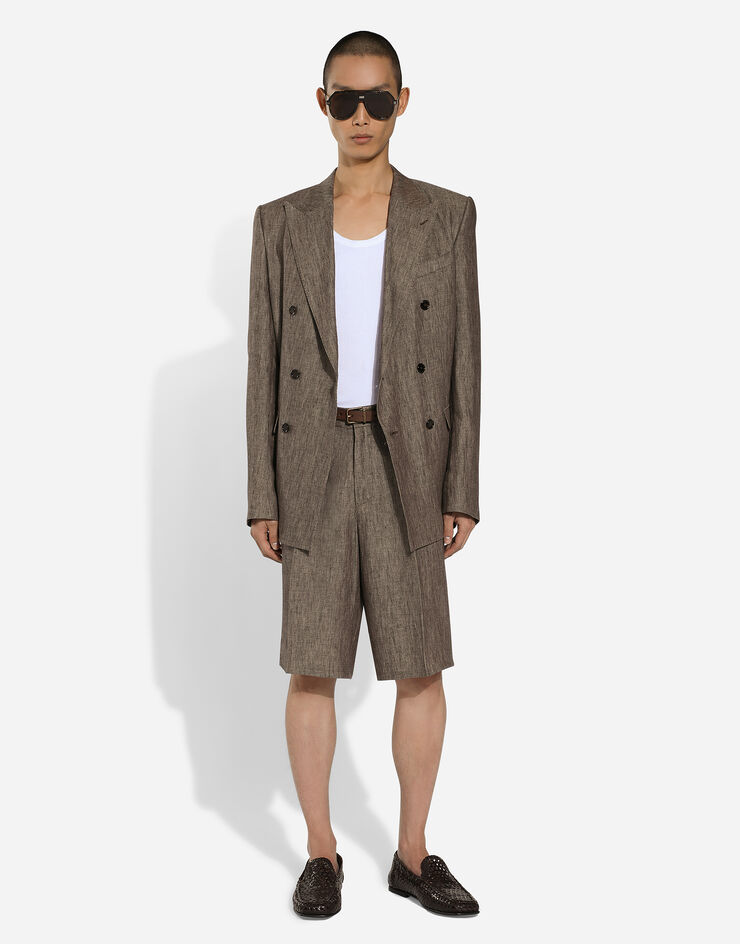 Dolce & Gabbana Chaqueta Taormina de lino con botonadura doble Multicolor G2NW1TFU4L0