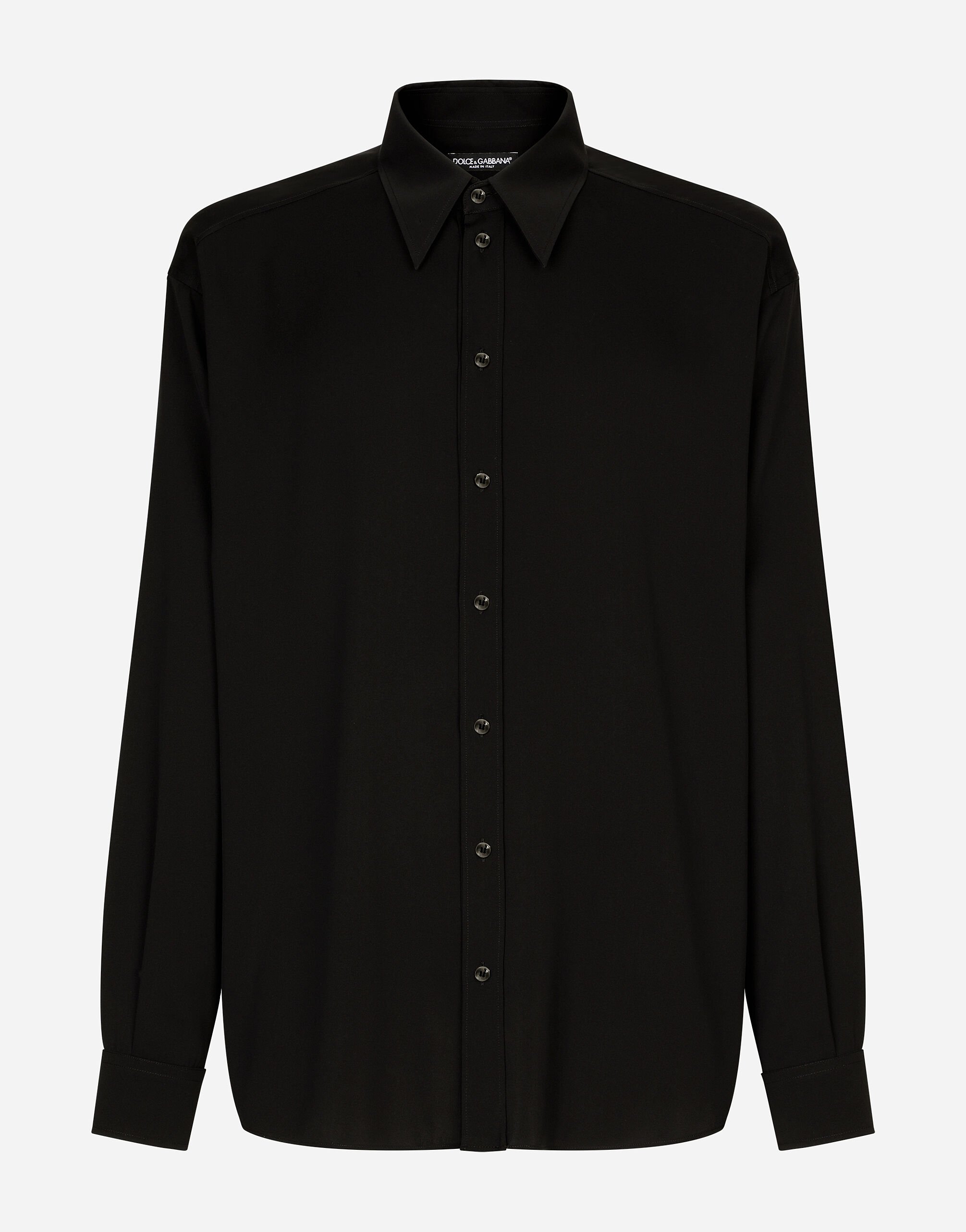 Dolce & Gabbana Oversized stretch silk shirt Black A80397AO602