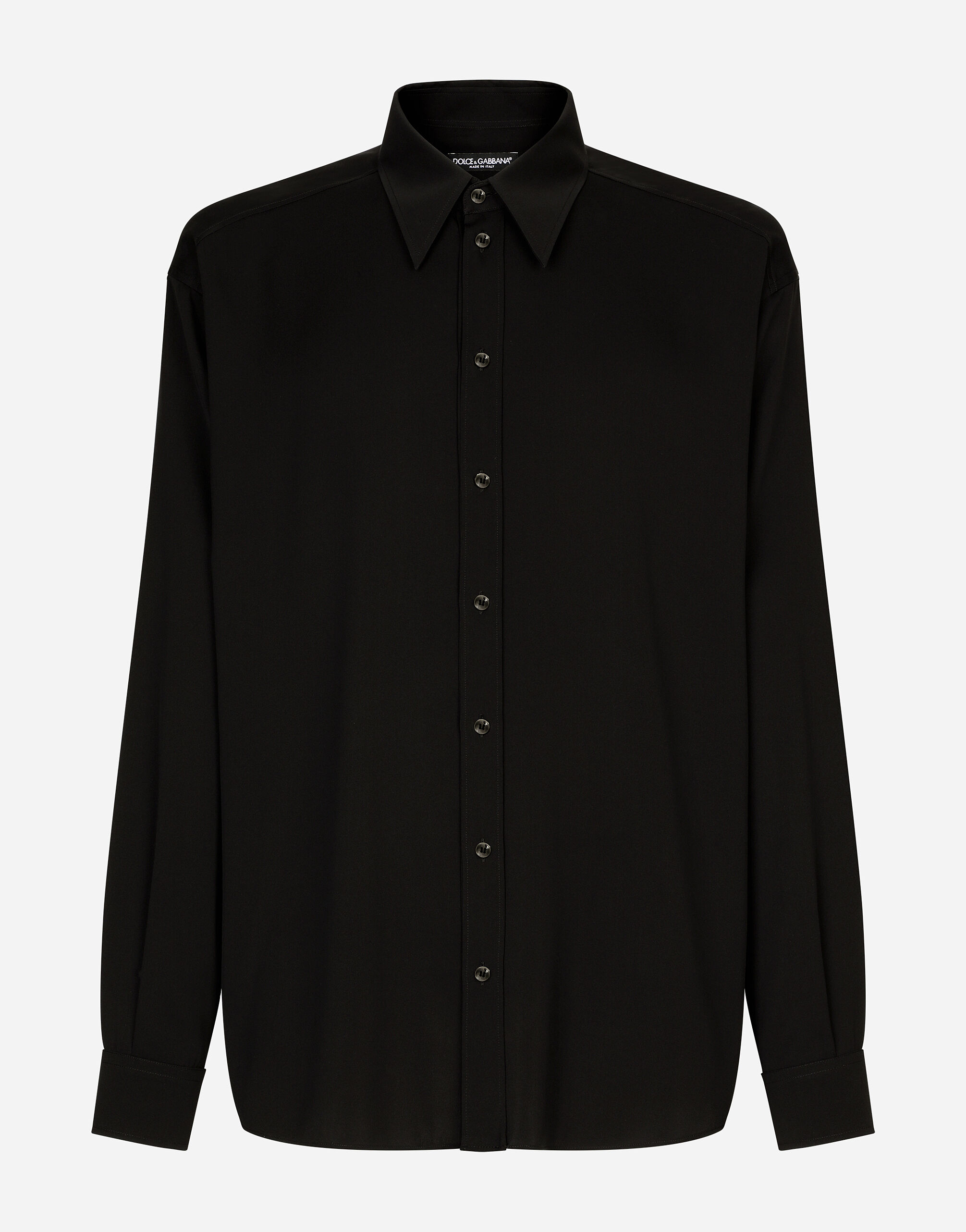 Dolce & Gabbana Oversized stretch silk shirt Black A80397AO602