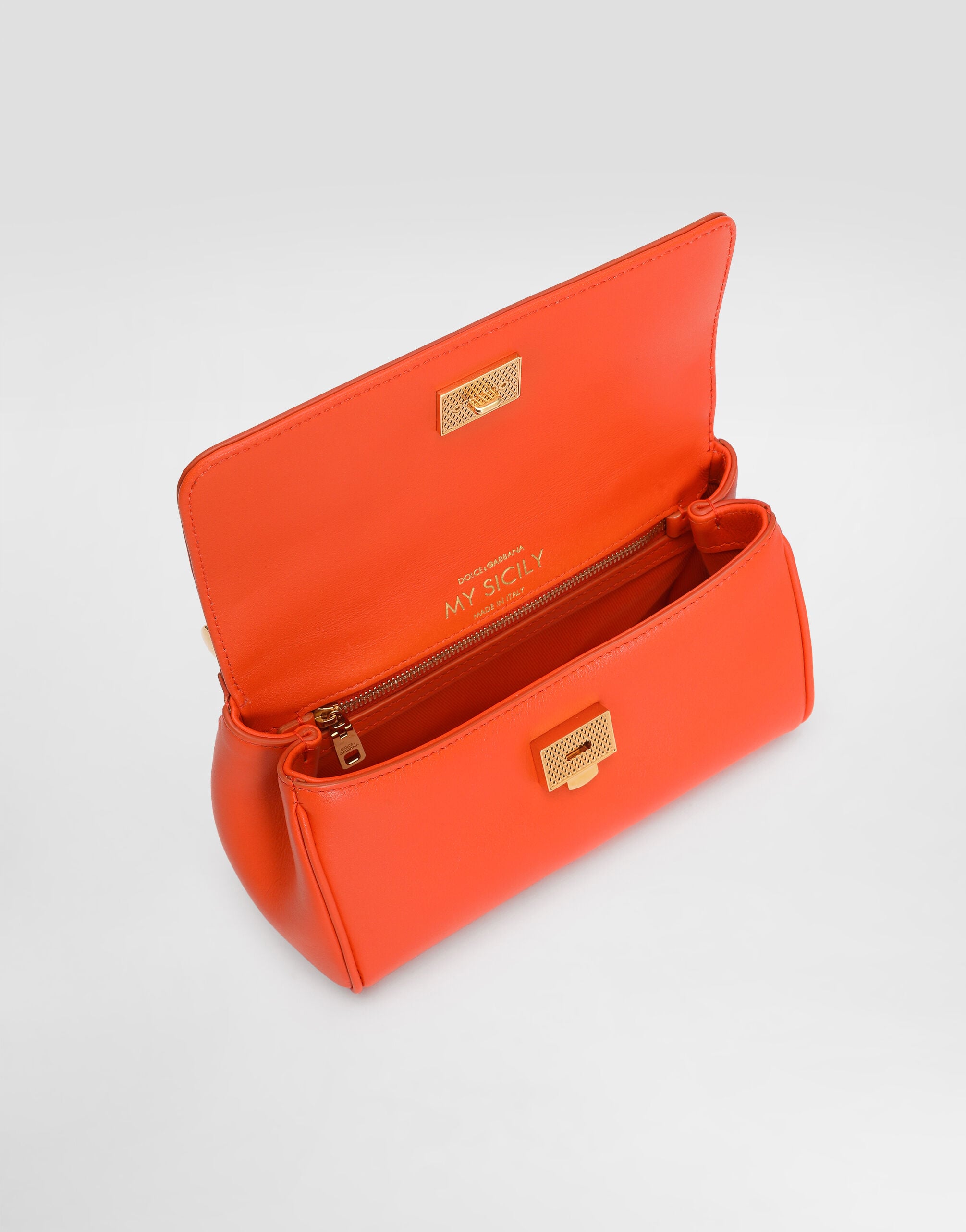 Mini My Sicily handbag in calfskin in Orange for Women