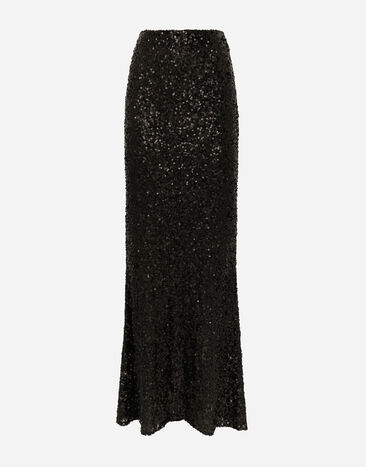 Dolce & Gabbana Long sequined mermaid skirt Black FXO05ZJFMBC