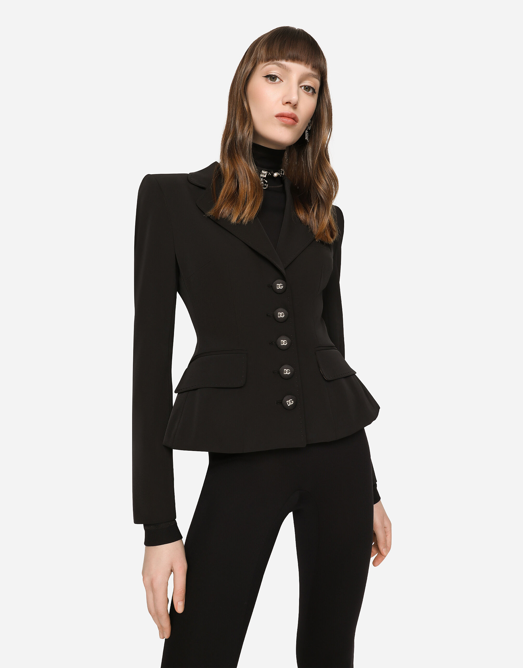 Technical gabardine Dolce jacket in Black for Women | Dolce&Gabbana®