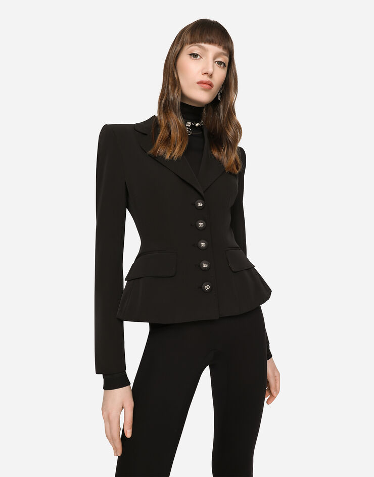 Dolce & Gabbana Veste Dolce en gabardine technique Noir F26DYTFURLI