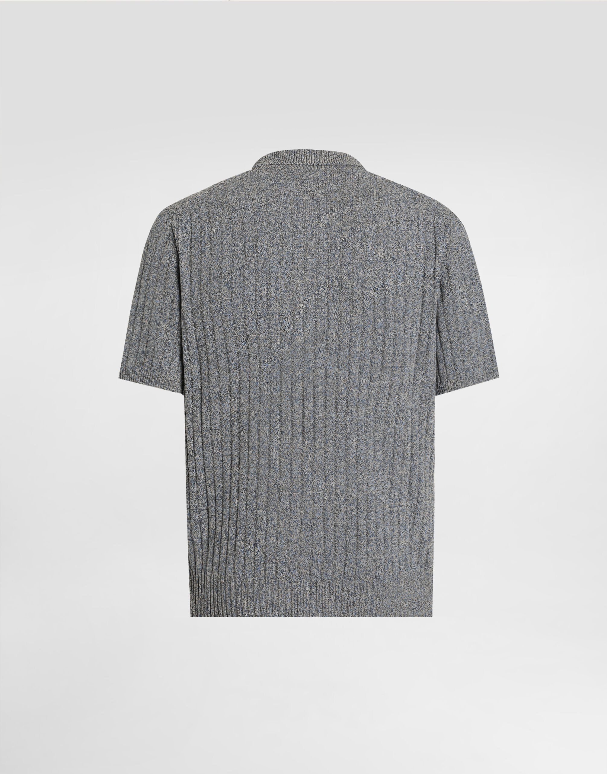 Ribbed cotton and linen polo shirt in Grey for Men | Dolce&Gabbana® US