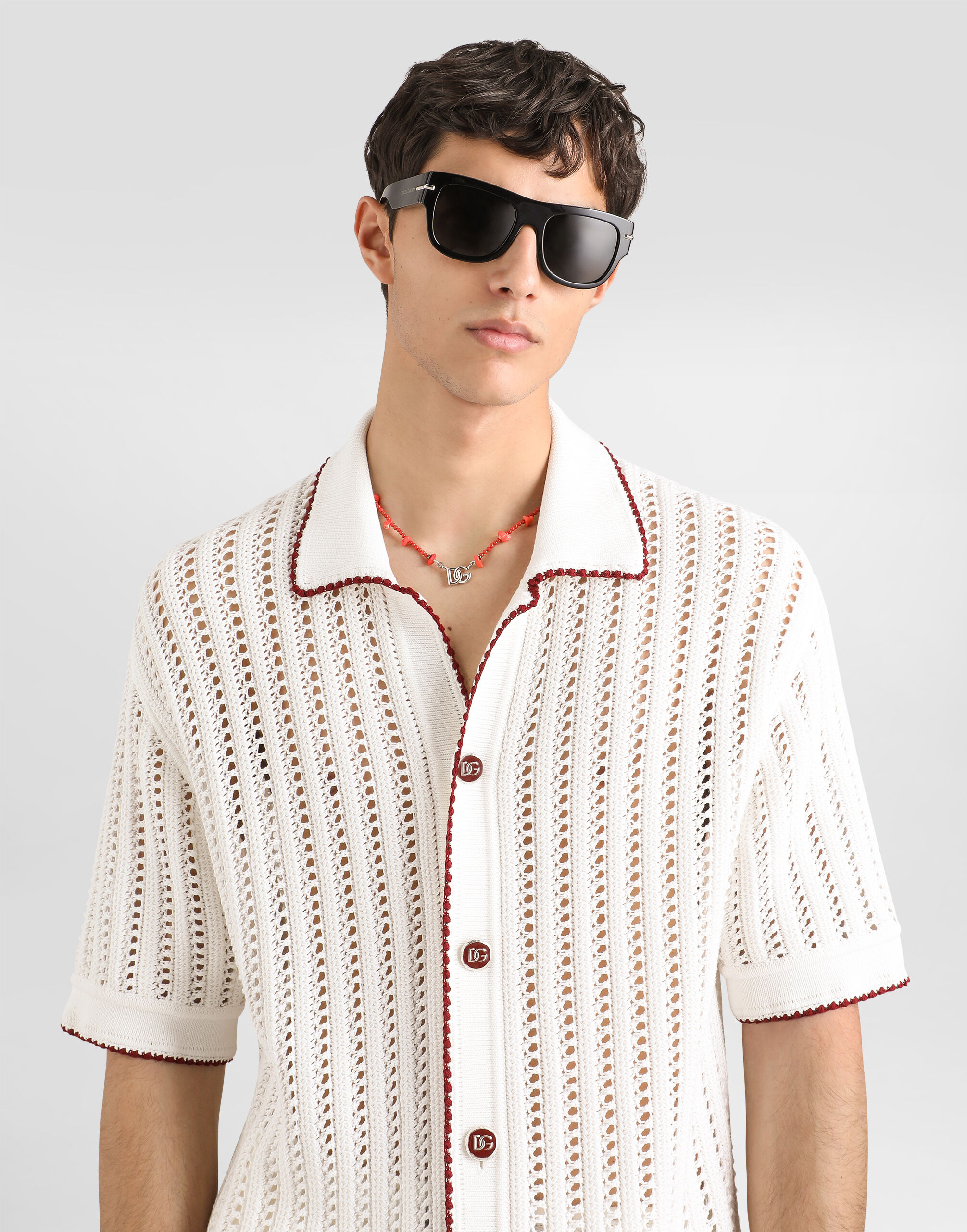 Crochet stitch cotton shirt - thumbnail 4