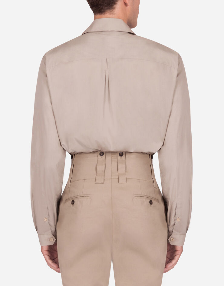 Dolce & Gabbana SHIRT WITH PIN-UP PATCH BEIGE G5HN2TFU5K9