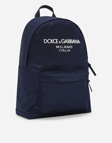 Dolce & Gabbana Nylon backpack with Dolce&Gabbana logo Blue EM0074AB124