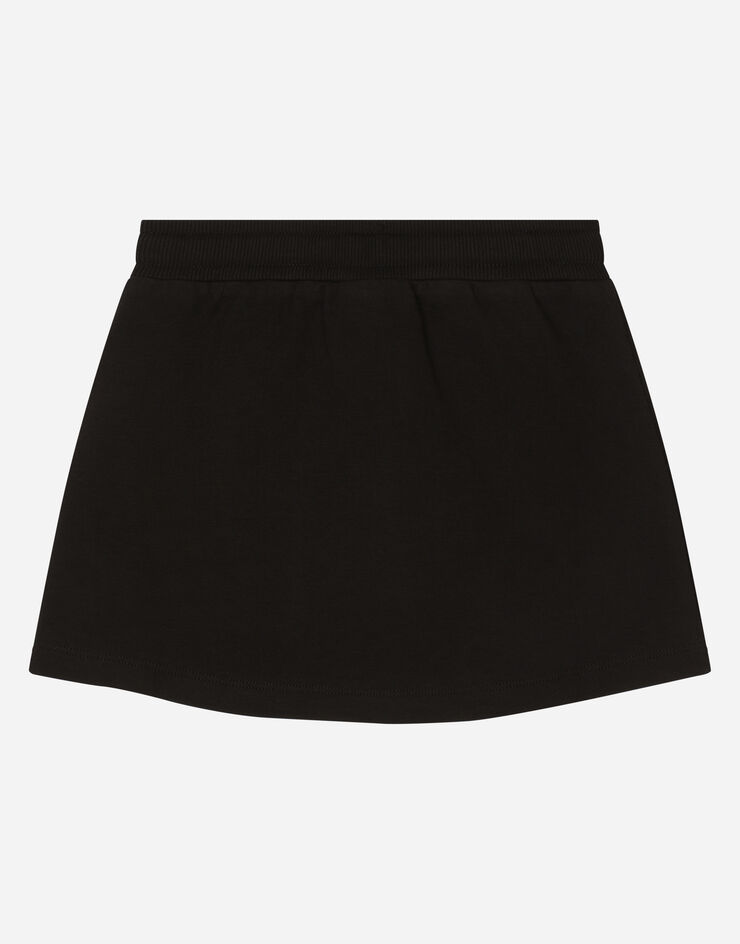 Dolce & Gabbana Короткая юбка из джерси с аппликацией логотипа DG черный L5JI94G7I0I