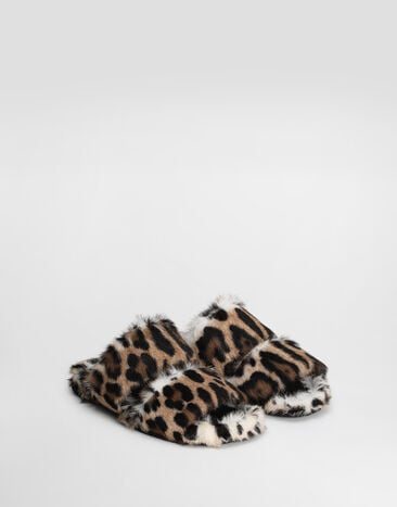 Dolce & Gabbana Sandalias en piel de cabra kid con estampado leo Print CQ0712A0081