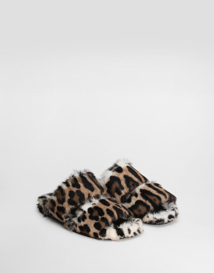 Dolce & Gabbana Leo kid leather slides Print CQ0712A0081