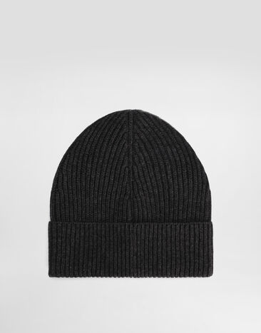 Dolce & Gabbana Cashmere and wool hat with branded tag Grey GXK63TJEMQ5