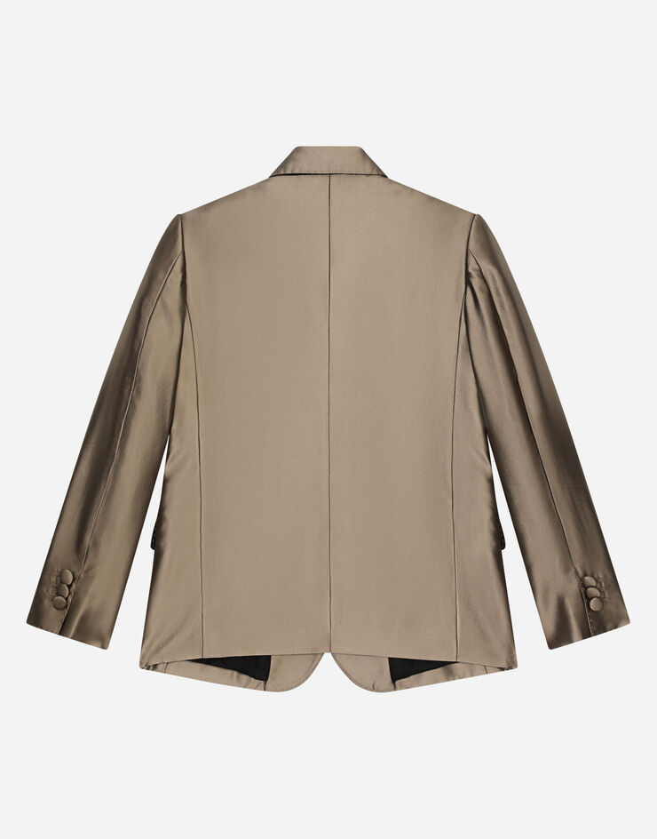 DolceGabbanaSpa Classic silk mikado two-button Sicilia-fit jacket Green L41J68FU1L6
