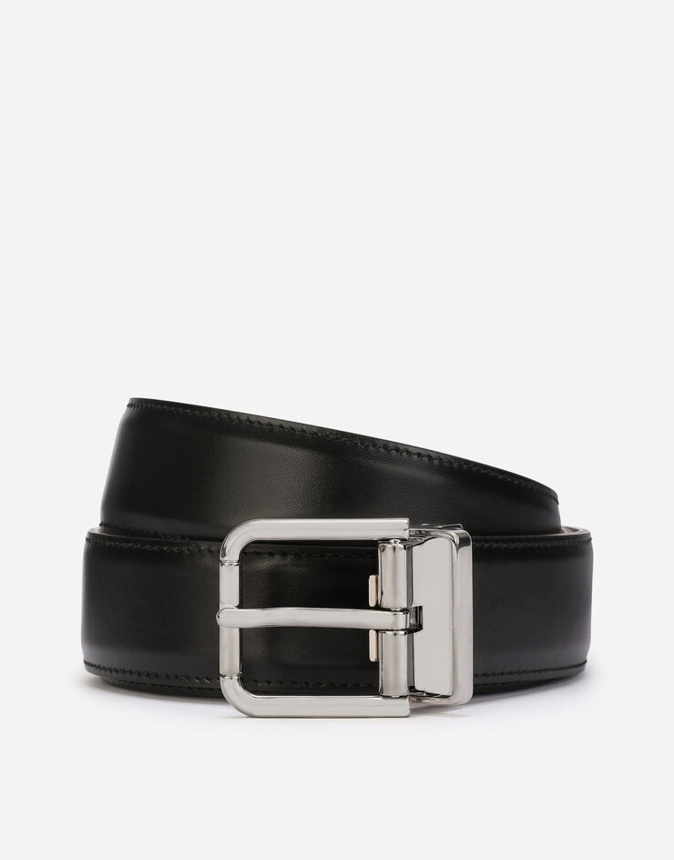 Dolce & Gabbana Cinturón en piel de becerro cepillada Negro BC4216AI935