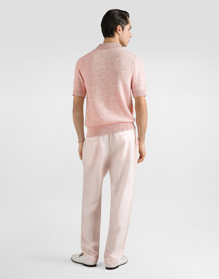 Dolce & Gabbana Silk twill jogging trousers Pink GP12QZFU1XB