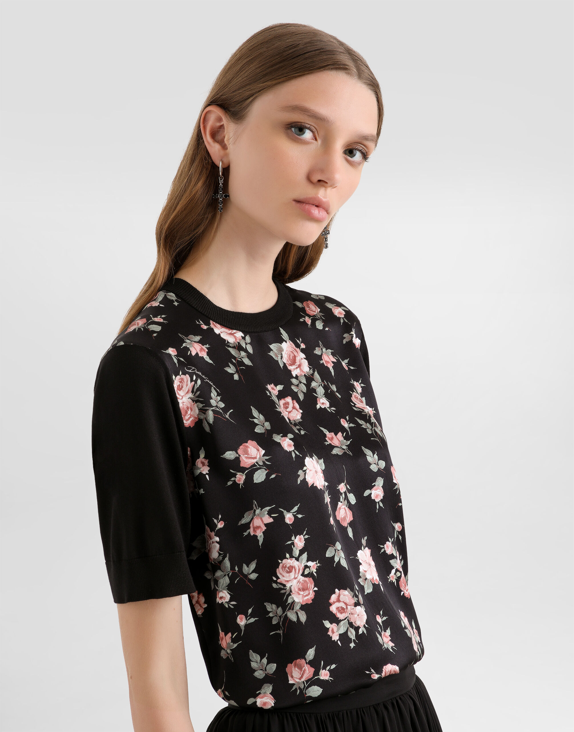 Multicolorのウィメンズ ビンテージ ローズプリント シルク プル