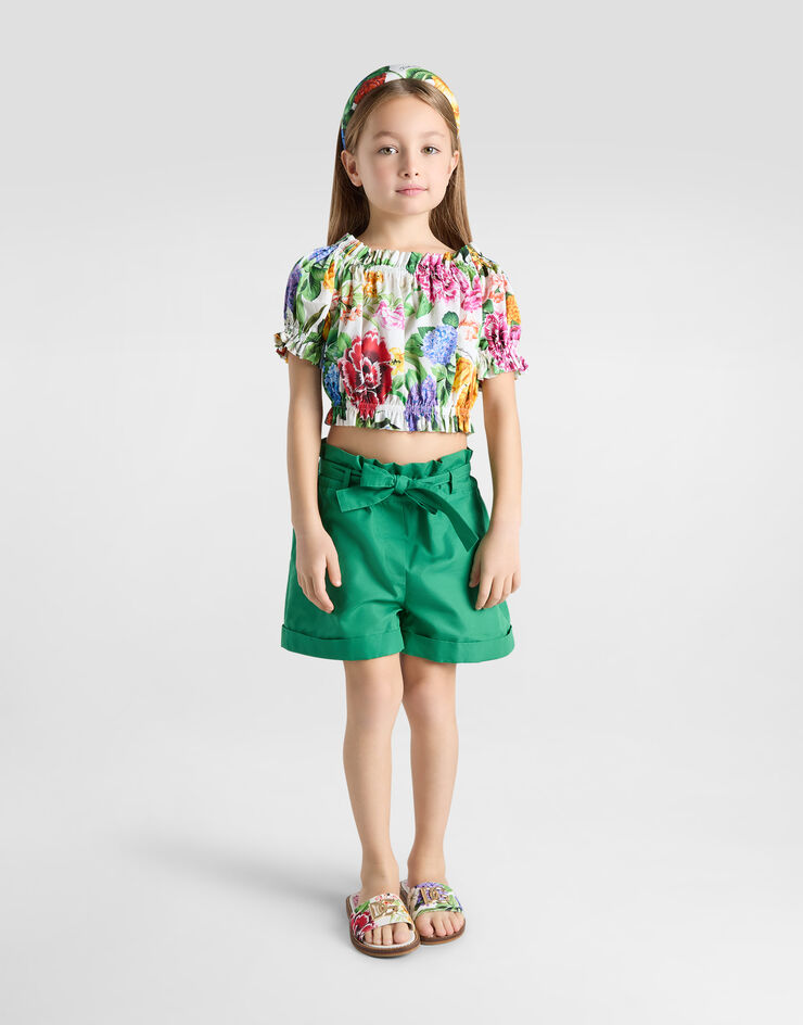 Dolce & Gabbana Cotton poplin top with floral print Print L56S24HS5S5